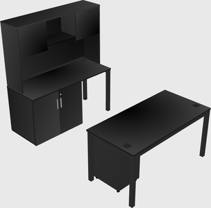 Parallel desk + cabinet