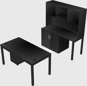 Parallel desk + cabinet