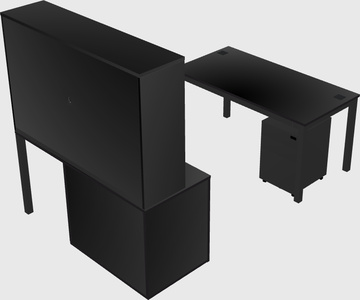 Parallel desk + cabinet