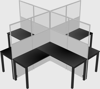 Shared l-shaped cubicles