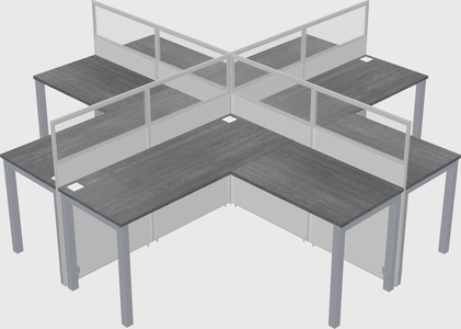 Shared l-shaped cubicles