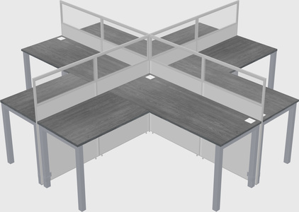 Shared l-shaped cubicles
