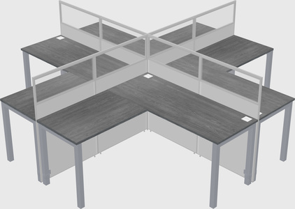 Shared l-shaped cubicles