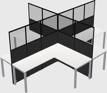 Shared l-shaped cubicles