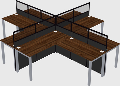 Shared l-shaped cubicles