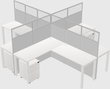 Shared l-shaped cubicles