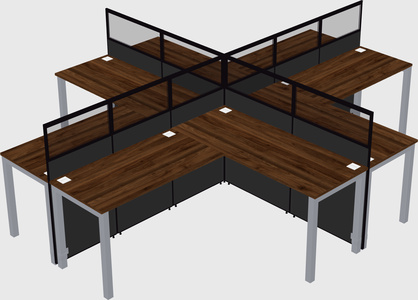 Shared l-shaped cubicles
