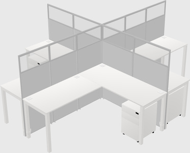 Shared l-shaped cubicles