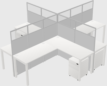 Shared l-shaped cubicles