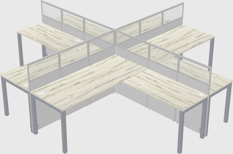 Shared l-shaped cubicles