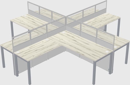 Shared l-shaped cubicles