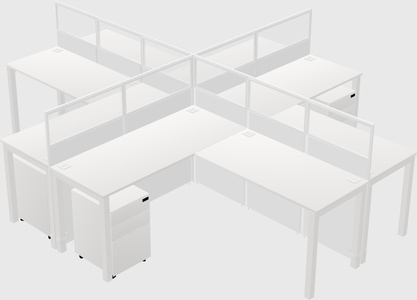 Shared l-shaped cubicles