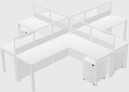 Shared l-shaped cubicles