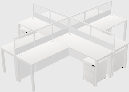 Shared l-shaped cubicles