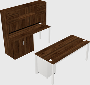 Parallel desk + cabinet