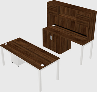 Parallel desk + cabinet