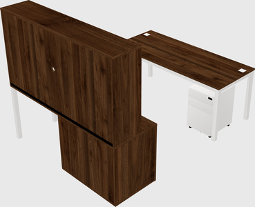 Parallel desk + cabinet
