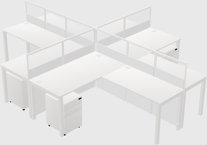 Shared l-shaped cubicles