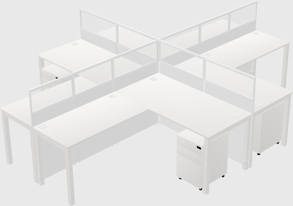 Shared l-shaped cubicles