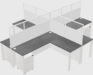 Shared l-shaped cubicles