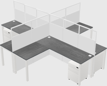 Shared l-shaped cubicles