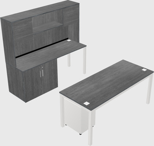 Parallel desk + cabinet