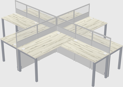 Shared l-shaped cubicles