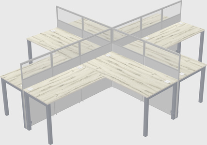 Shared l-shaped cubicles