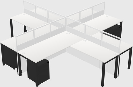 Shared l-shaped cubicles