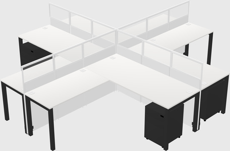 Shared l-shaped cubicles
