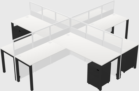 Shared l-shaped cubicles