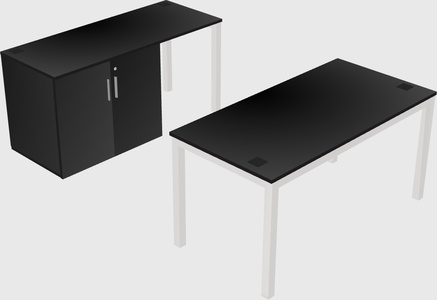 Parallel desk + cabinet