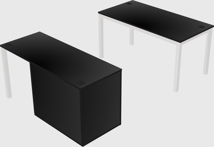 Parallel desk + cabinet