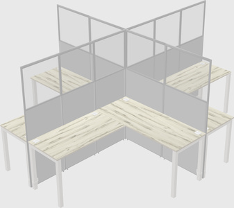 Shared l-shaped cubicles