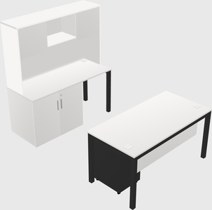 Parallel desk + cabinet