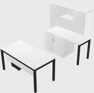Parallel desk + cabinet