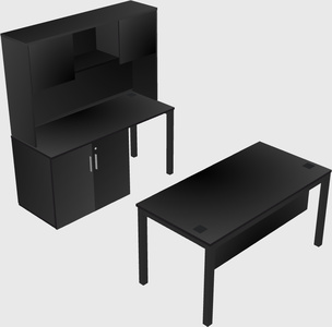 Parallel desk + cabinet