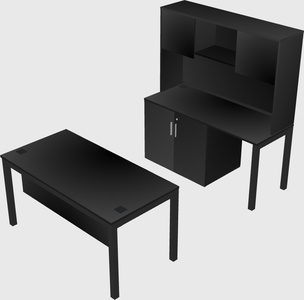 Parallel desk + cabinet