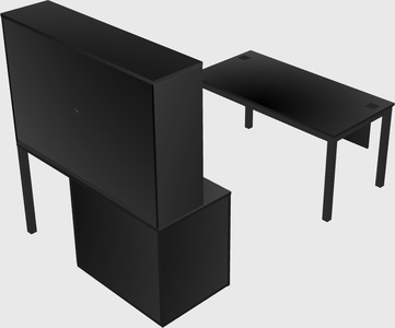 Parallel desk + cabinet