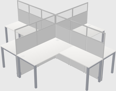 Shared l-shaped cubicles