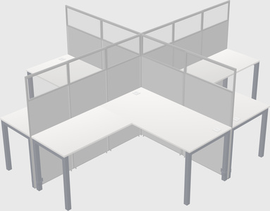Shared l-shaped cubicles