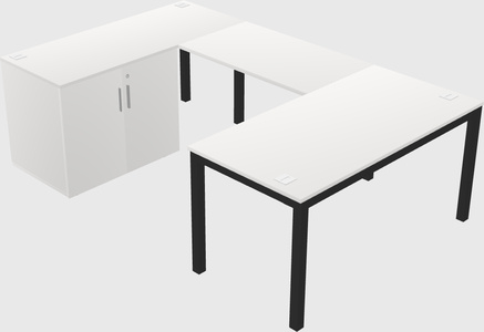 Bureau + armoire en u