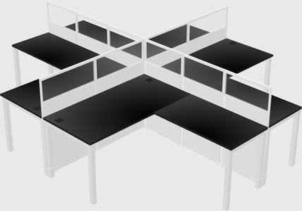 Shared l-shaped cubicles