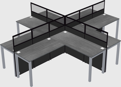 Shared l-shaped cubicles