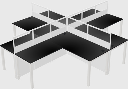 Shared l-shaped cubicles