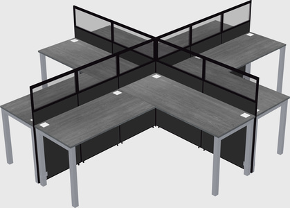 Shared l-shaped cubicles