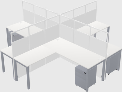 Shared l-shaped cubicles