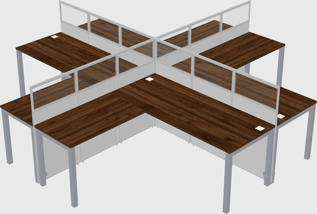 Shared l-shaped cubicles