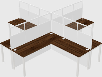 Shared l-shaped cubicles