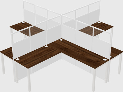 Shared l-shaped cubicles